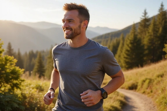 A healthy man engaging in outdoor activity, symbolizing men's health and vitality.